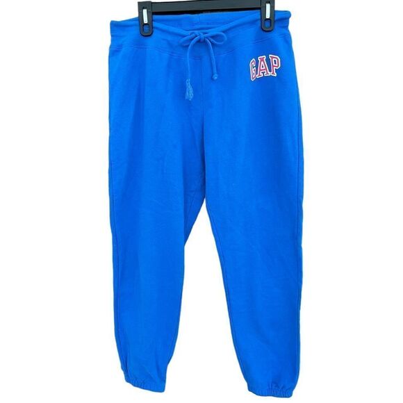 Gap royal blue elastic waistband with drawstring logo joggers size M. - Picture 1 of 3